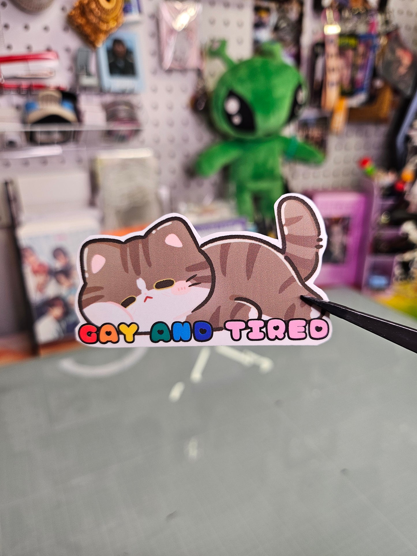 Gay and tired Sticker