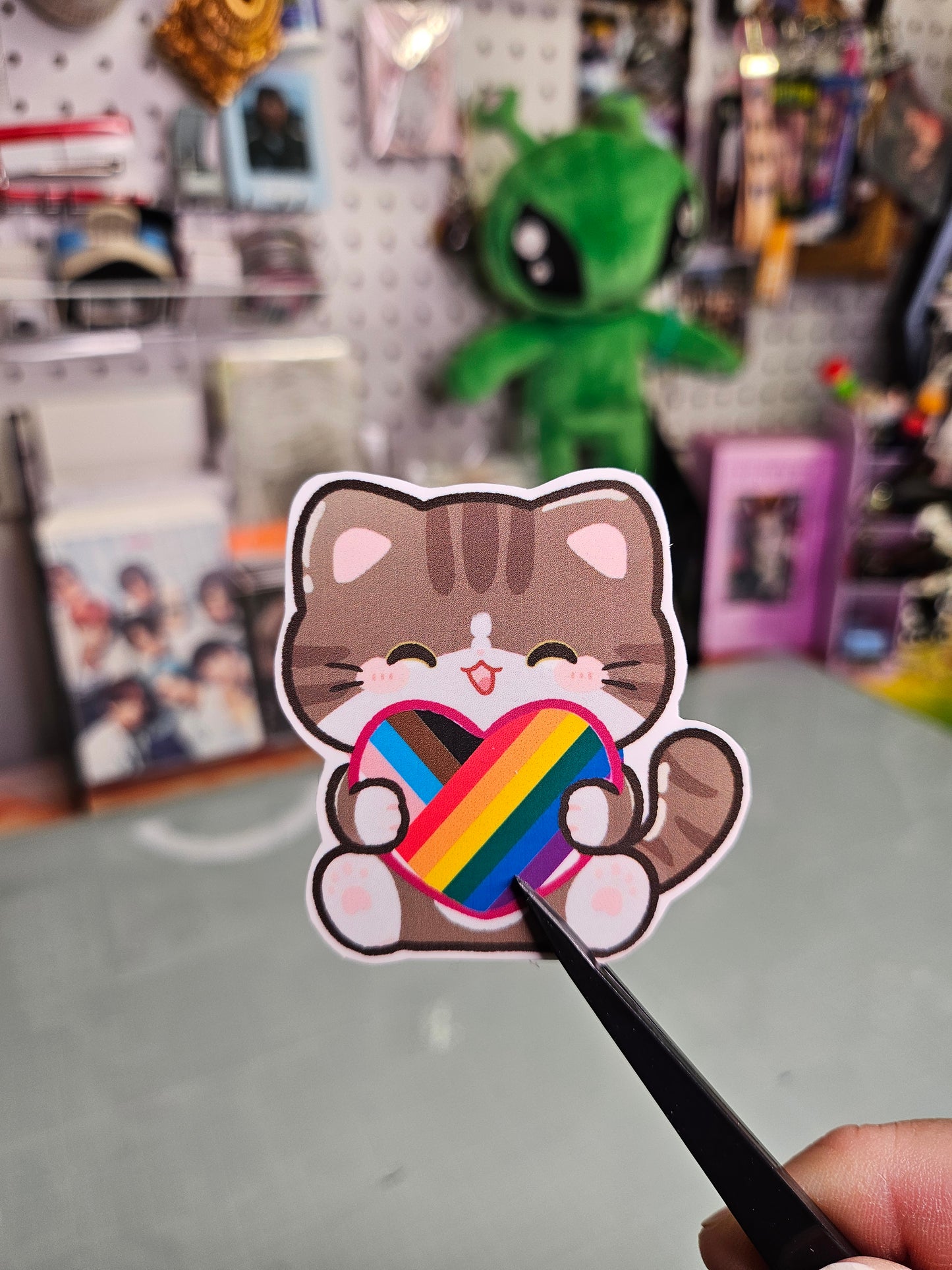 Rainbow kitty stickers