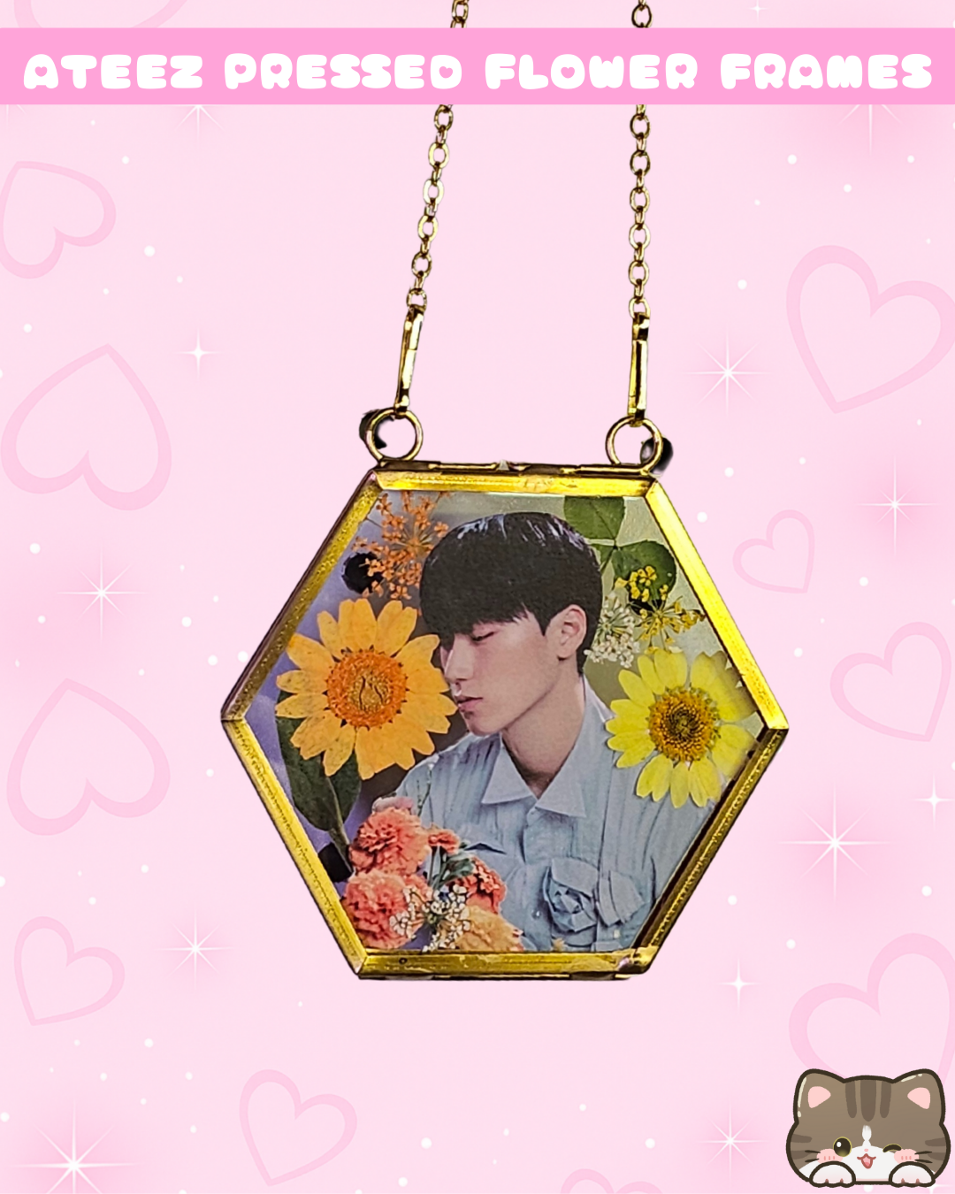 Ateez pressed flower frames